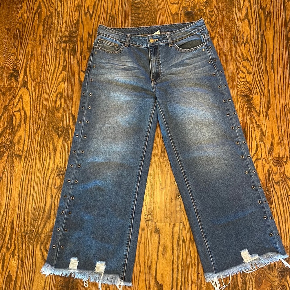 LITZ High rise, cropped, wide leg jeans